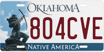 OK license plate 804CVE
