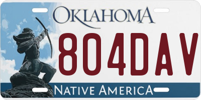 OK license plate 804DAV