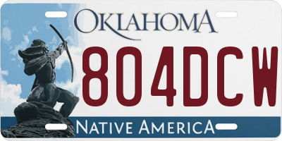 OK license plate 804DCW