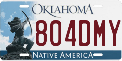 OK license plate 804DMY