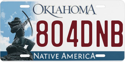 OK license plate 804DNB
