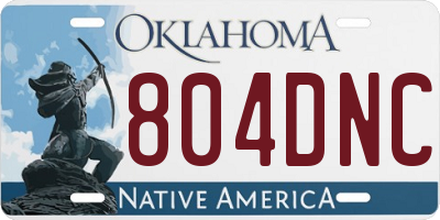 OK license plate 804DNC