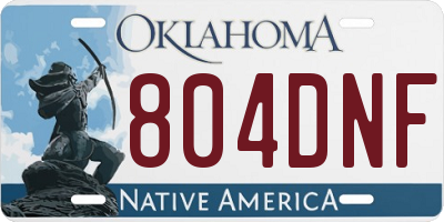 OK license plate 804DNF