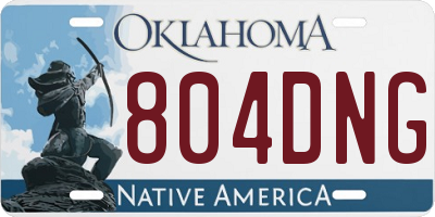 OK license plate 804DNG