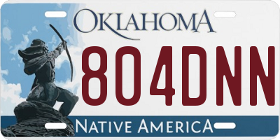 OK license plate 804DNN