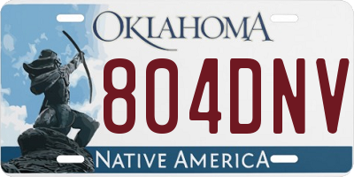 OK license plate 804DNV