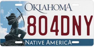 OK license plate 804DNY