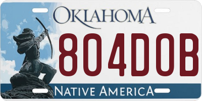 OK license plate 804DOB