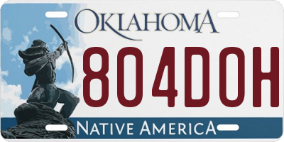 OK license plate 804DOH