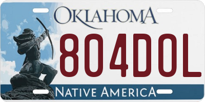 OK license plate 804DOL
