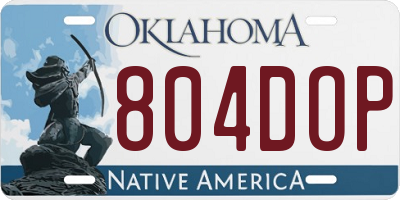 OK license plate 804DOP