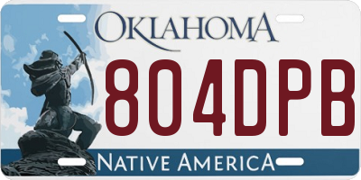 OK license plate 804DPB