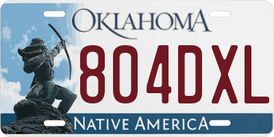 OK license plate 804DXL
