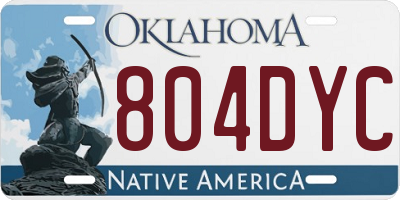 OK license plate 804DYC