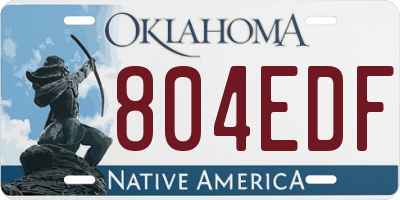 OK license plate 804EDF