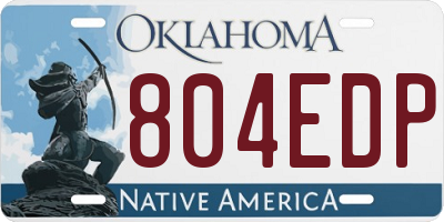 OK license plate 804EDP