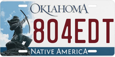 OK license plate 804EDT