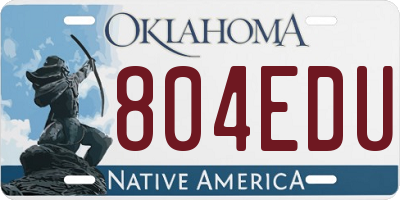 OK license plate 804EDU
