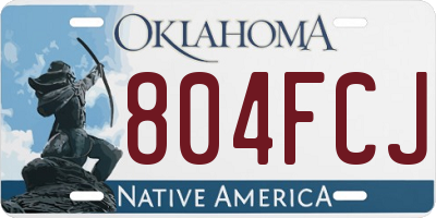 OK license plate 804FCJ