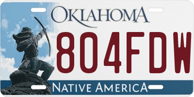OK license plate 804FDW