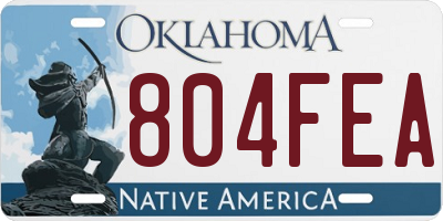 OK license plate 804FEA