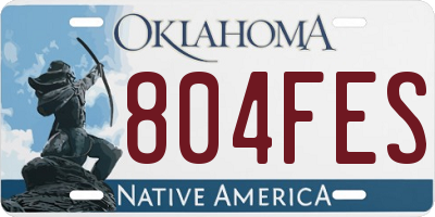 OK license plate 804FES