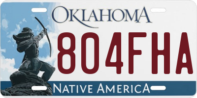 OK license plate 804FHA