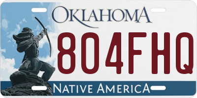 OK license plate 804FHQ