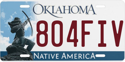 OK license plate 804FIV