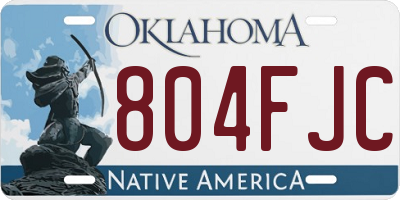 OK license plate 804FJC