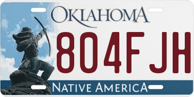 OK license plate 804FJH