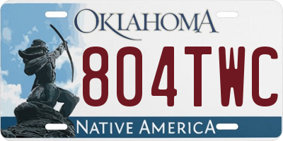 OK license plate 804TWC