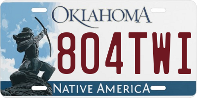 OK license plate 804TWI