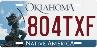 OK license plate 804TXF