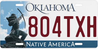 OK license plate 804TXH