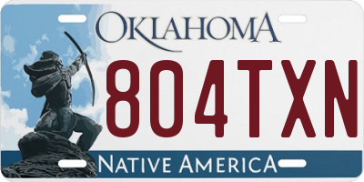 OK license plate 804TXN