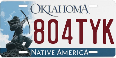OK license plate 804TYK