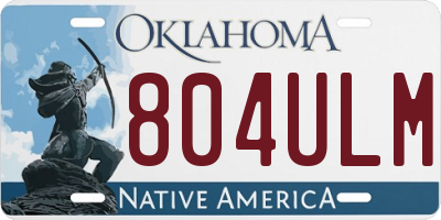OK license plate 804ULM