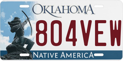 OK license plate 804VEW
