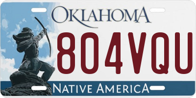 OK license plate 804VQU