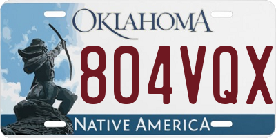 OK license plate 804VQX