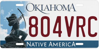 OK license plate 804VRC