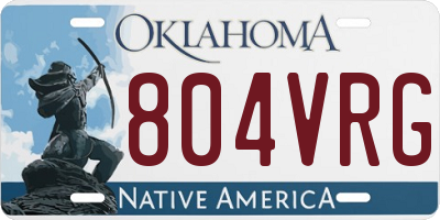 OK license plate 804VRG
