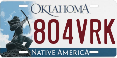 OK license plate 804VRK
