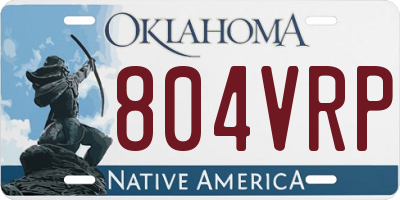 OK license plate 804VRP