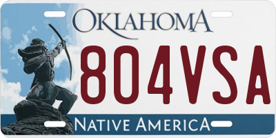 OK license plate 804VSA