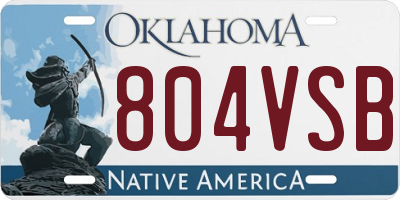 OK license plate 804VSB