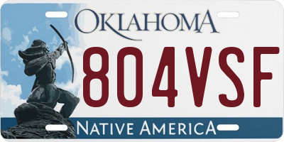 OK license plate 804VSF