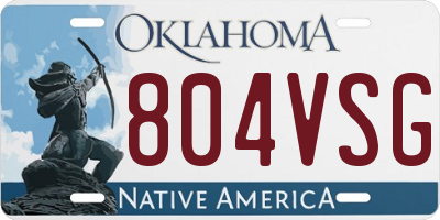 OK license plate 804VSG