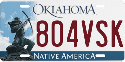 OK license plate 804VSK